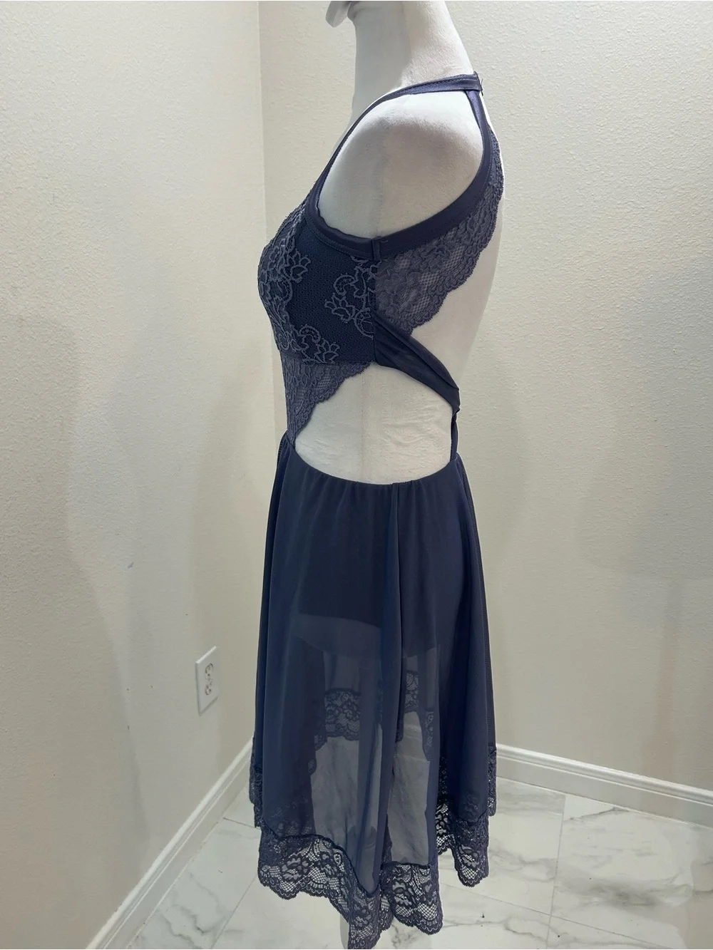 Weissman Jealous Lavender Lace Lyrical Dance Dress with Sheer Skirt